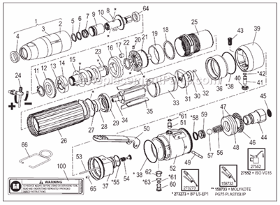 Page A Diagram and Parts List for CP2011 6151922011 Chicago Pneumatic Electric Drill